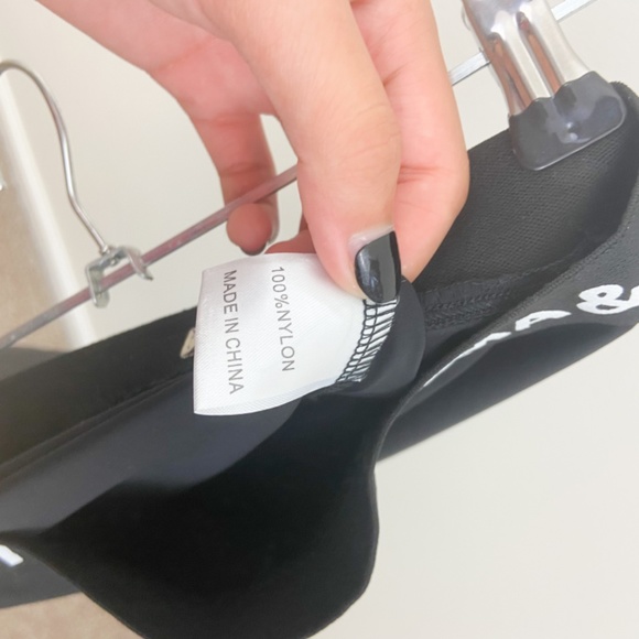 LF Emma & Sam black spell out nylon leggings XS - Picture 5 of 6